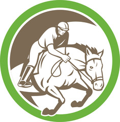 Equestrian Show Jumping Circle Retro