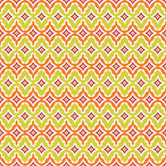 Seamless retro background in modern ikat pattern