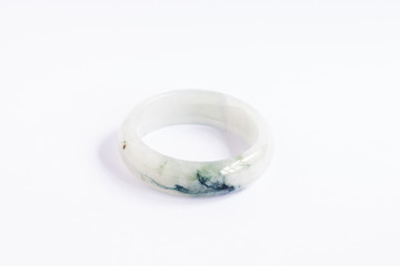 jade bracelet on isolated white  background.