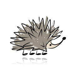 Funny hedgehog, sketch for your design