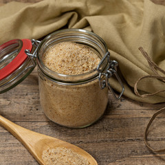 Plain Bread Crumbs. Selective focus.