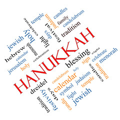 Hanukkah Word Cloud Concept Angled