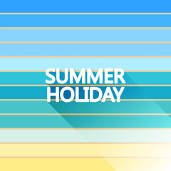 Obraz premium Summer holiday vintage on light sea and island color, vector ill