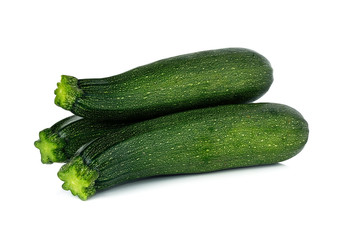 fresh green zucchini isolated on white background