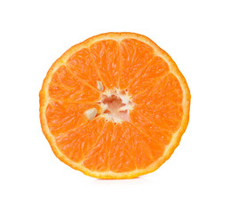 Orange fruit slice isolated on white