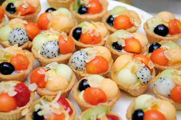 Colorful fruit tart - Stock Image