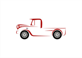 abstract truck design concept salon vector logo design