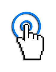 icon the cursor presses the button