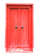 antique red door
