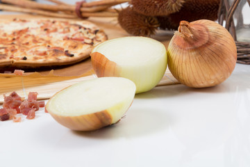 tarte flambee ham and onion