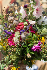 beautiful bouquets of flowers and herbs