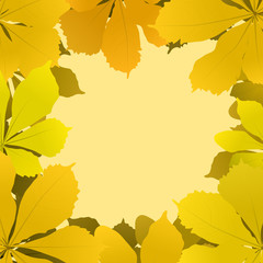 autumn background with chestnut leaves
