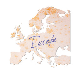Europe - Old paper with handwriting