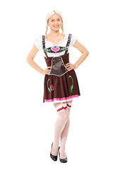 Full length portrait of a girl in German costume