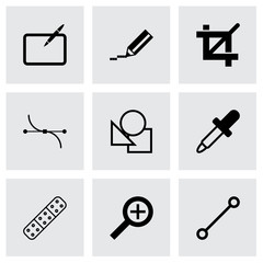 Vector black graphic design icons set