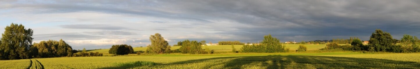 paysage flamand sous un ciel d'orage