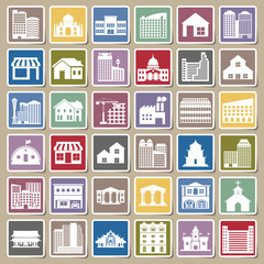 building icons set Sticker