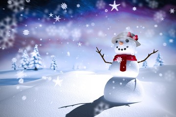 Composite image of snow man
