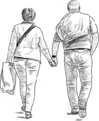Fototapeta na wymiar spouses on a walk