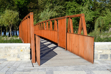 Bridge for access to the central park of Lugano