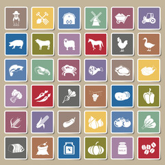 farm icons Sticker Set