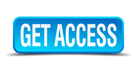 Get access blue 3d realistic square isolated button