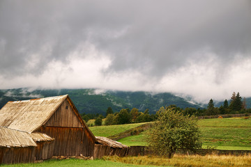 Cabin on the field