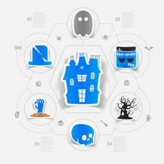 Halloween flat infographic