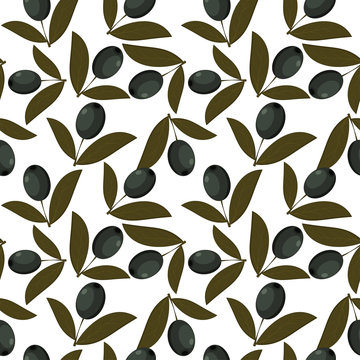 Seamless texture with olive fruits