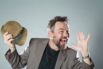 Portrait, Mann mit Bart, Studio