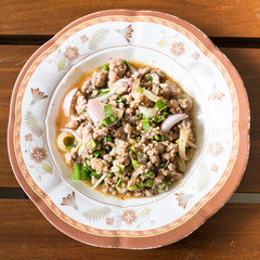 Thai Spicy minced meat salad
