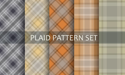 Plaid Patterns. Vector set.