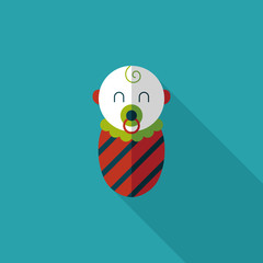 baby flat icon with long shadow
