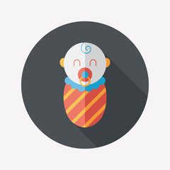 baby flat icon with long shadow