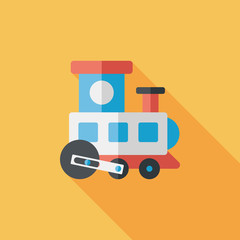 Train toy flat icon with long shadow,EPS 10