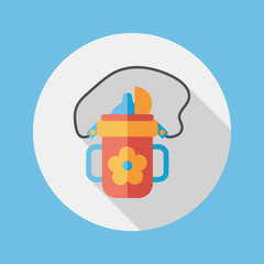 kid water bottle flat icon with long shadow,EPS 10