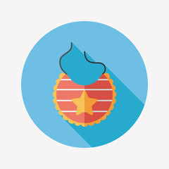 baby bib flat icon with long shadow,EPS 10