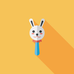Obraz premium baby rattle flat icon with long shadow,eps10