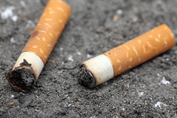 Two cigarette butts
