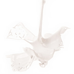 pouring milk or cream liquid splash isolated on white background