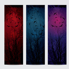Halloween vertical banners set