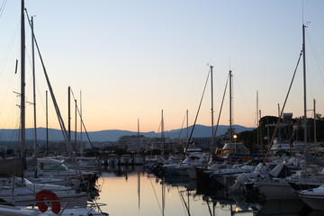 France Riviera, the marine Bay with yachts and boats