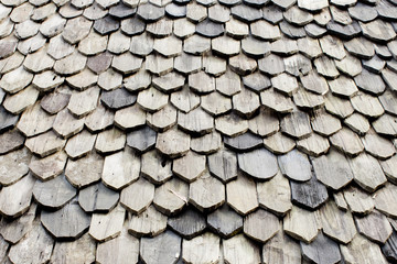 Diagonal detail of brown wood roof