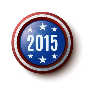 New year button. Election button