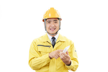 笑顔の労働者