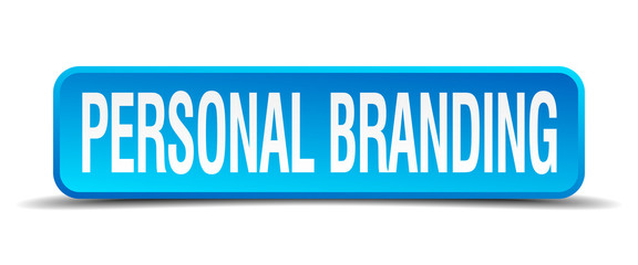 personal branding blue 3d realistic square isolated button
