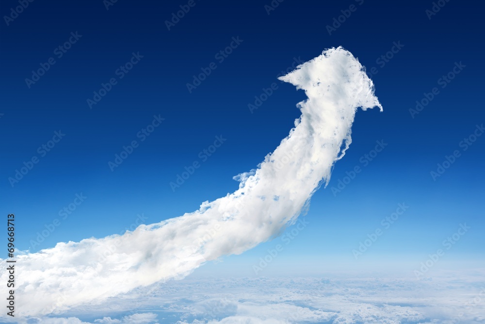 Poster Composite image of cloud arrow