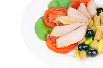 meat salad with vegetables