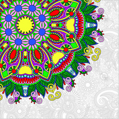 ornamental circle template with floral background