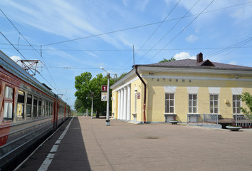Fototapeta na wymiar View of railway station Gatchina-Baltic, Russia